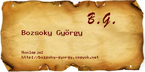 Bozsoky György névjegykártya