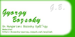 gyorgy bozsoky business card